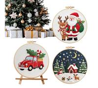 Genérico Christmas Ornament Embroidery - Complete Festive Stamped Needlework Set Diy Christmas Craft for Women, Girls, and, Perfect for Festival, Birthday, Housewarming, 7.87 Inches
