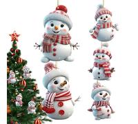 Generico Christmas Ornaments - Snowman Christmas Decorations, ChristmAas Ornaments for The Home 2D Acrylic Snowman ChristmaAs Decorations, Cute Pendant Ornament for Holiday, Interior, Home