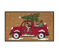 Genérico Christmas Outdoor Mat - Entrance Car Pattern Carpet For Holiday Welcome Decoration | Crystal Velvet with Soft Texture Comfort, Non Slip Backing Feature, Festive Accent