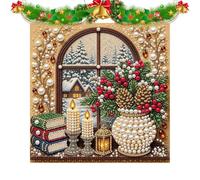 Genérico Christmas Pearl Art Kit Seasonal Mosaic Decoration Tabletop Window