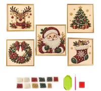 Genérico Christmas Pearl Diamond Painting Art Kit with Frame，5pcs