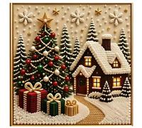 Genérico Christmas Pearl Diamond Painting Art Kit with Frame, DIY Pearl Beads Art Craft Kit for Adults, Relaxing & Beginner-Friendly Pearls Diamond Painting Hanging Kits for Homes Wall Decor