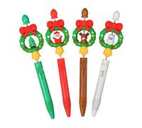 Genérico Christmas Pens - 4 Pieces Retractable Wreath Design Decor, Christmas Tree Pens - For Journaling Annotating Party School Teachers Kids Adults Offices Planner Notebook, 15x3.7x1.3cm