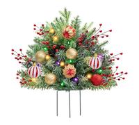 Genérico Christmas Planter Filler Outdoor - Outdoor Christmas Trees For Porch | Artificial Planter Bushes with Tripod Stake, Home Decorations For Apartment Offices Cemetery School Dormitory