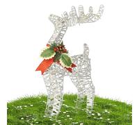 Genérico Christmas Reindeer Figurines - Festive Deer Statue with LED Light Effect, Elegant Holiday Decoration for Home Living Room Entryway or Mantel Display, Indoor Outdoor Christmas Décor