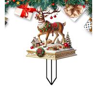 Genérico Christmas Reindeer Yard Stake - 2D Acrylic Waterproof Outdoor Sign, Snow House Tree Pattern Ornament, Holiday Lawn Sculpture | Garden Pathway Home Decoration for Winter Festival Celebration