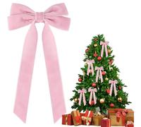 Genérico Christmas Ribbons - Christmas Tree Bows, 22x12x1cm, Double Layer Decoration with Luxury Feel, Cotton Fabric Festive Tree Ornament, Home Interior Feature, Wedding Party Backdrop Element