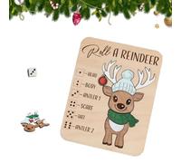 Genérico Christmas Roll-a-Reindeer Puzzle Game, Rolls The Dice, Place The Reindeer Pieces According To The Number You Roll - Xmas Wood Puzzle Board Game, Interactive Xmas Puzzles Gift Idea (A)