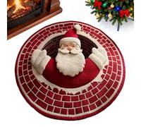 Genérico Christmas Rugs - 31.5/39.37/47.24inches Xmass Bathroom Rugs, 3D Illusion Floor Mats, Non Slip Kitchen Doormats | For Indoor Outdoor Home Bedroom Living Room Kitchen Porch Entrance Outside