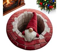 Genérico Christmas Rugs - 31.5/39.37/47.24inches Xmass Bathroom Rugs, 3D Illusion Floor Mats, Non Slip Kitchen Doormats | For Indoor Outdoor Home Bedroom Living Room Kitchen Porch Entrance Outside