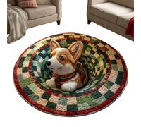 Genérico Christmas Rugs - 31.5/39.37/47.24inches Xmass Bathroom Rugs, 3D Illusion Floor Mats, Non Slip Kitchen Doormats | For Indoor Outdoor Home Bedroom Living Room Kitchen Porch Entrance Outside