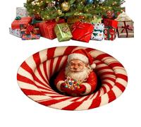Genérico Christmas Rugs Indoor - Round Santa Claus Christmas Floor Mat, Holiday Carpet for Living Room, Entryway, Office, Dorm Apartment, Farmhouse Winter Party and Indoor Seasonal Decor