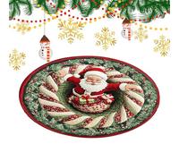 Genérico Christmas Rugs Indoor - Round Santa Claus Christmas Floor Mat, Holiday Carpet for Living Room, Entryway, Office, Dorm Apartment, Farmhouse Winter Party and Indoor Seasonal Decor