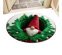 Generico Christmas Rugs | Optical Illusion Non-Slip Round | 3D Festive Gnome Design with Soft Plush Texture Decor for Bedroom Living Room Entryway Dorm Apartment Farmhouse Winter Holiday Party Hotel