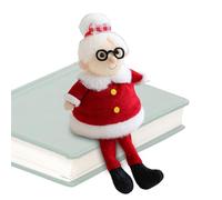 Generico Christmas Santa Figurine - 10-inch Soft Plush Sitting Doll for Warm Holiday, Festive Decor with Adorable Design, Santa Ornament for Living Room Shelf Office Car Interior, Red Cloth, Perfect
