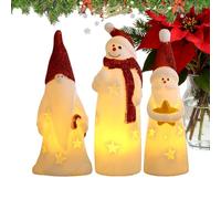 Generico Christmas Santa Night Light - 1.97x6.1 Inches, Warm Nighttime Indoor Lamp, Snowman Santa Night Light Desk Decor | Set Of 3 Lamps For Dorm Room, Bedroom, Study, Mantel, Kitchen