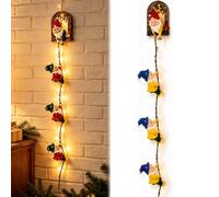 Genérico Christmas Santa String Lights, Xmas Climbing String Lights Wall Hanging Decor with Warm LED Glow, Indoors Outdoor Holiday Wall Ornaments for Front Porch Homes Xmas Decoration