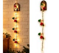 Genérico Christmas Santa String Lights, Xmas Climbing String Lights Wall Hanging Decor with Warm LED Glow, Indoors Outdoor Holiday Wall Ornaments for Front Porch Homes Xmas Decoration