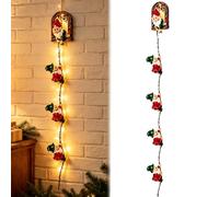 Genérico Christmas Santa String Lights, Xmas Climbing String Lights Wall Hanging Decor with Warm LED Glow, Indoors Outdoor Holiday Wall Ornaments for Front Porch Homes Xmas Decoration