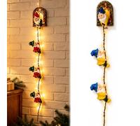Genérico Christmas Santa String Lights, Xmas Climbing String Lights Wall Hanging Decor with Warm LED Glow, Indoors Outdoor Holiday Wall Ornaments for Front Porch Homes Xmas Decoration