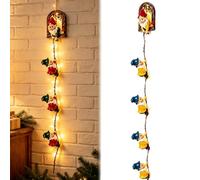 Genérico Christmas Santa String Lights, Xmas Climbing String Lights Wall Hanging Decor with Warm LED Glow, Indoors Outdoor Holiday Wall Ornaments for Front Porch Homes Xmas Decoration