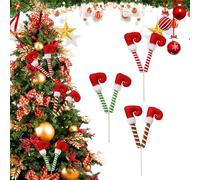 Genérico Christmas Santa Stuffed Legs - Plush Santa Leg | Bendable Christmas Elf Legs, Butt Stuck In Tree Christмas Tree Decoration Pendant Animated Kicking Leg Holiday Fireplace Decorations