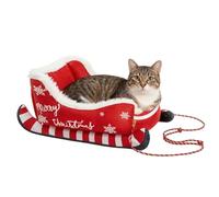 Generico Christmas Sleigh Bed For Pet - Santa Pet Festive Nest, Washable Dog Bed | Festive Insulated Plush Nest For Calming Sleeping Puppy Kitten Animal Cat Winter Calming Sleeping Puppy Animal
