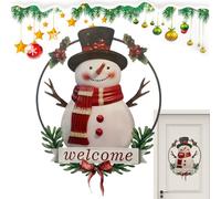 Generico Christmas Snowman - Winter Door Sign | Front Door Hanger Wreath, Hanging Garland with Cute Xмas Snowman Reindeer Santa Doll for Front Doors Indoor Outdoor Christmas Decor
