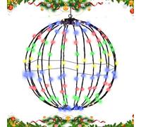 Genérico Christmas Sphere Lights | Outdoor Christmas Sphere Ball Lights | Versatile Globe Festive Decoration OrnamentsCompact Off-Season Storage For Trees Patio Garden Porch Indoor Night Yard Holiday