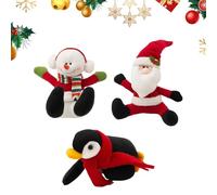 Genérico Christmas Stairway Plush - 3 Pieces Santa Claus Penguin Snowman Staircase Decor | Handrail Sliding Animal | For Window Bedroom Living Room Fireplace Mantel