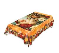 Genérico Christmas Tablecloth, Festive Holiday Dining Table Cover with Matching Fall Tablecloth Options, Washable for Christmas Table Decorations (3,L)