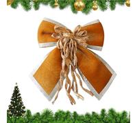 Genérico Christmas Tree Bows,25x25cm Vintage Red Gold Velvet, Versatile Holiday Tree Bows Christmas Decorations | For Holiday Wedding Indoor Outdoor Office Farmhouse Wreath Garland Mantel Wall Door