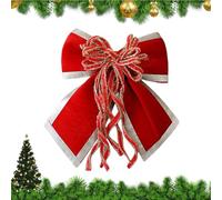 Genérico Christmas Tree Bows,25x25cm Vintage Red Gold Velvet, Versatile Holiday Tree Bows Christmas Decorations | For Holiday Wedding Indoor Outdoor Office Farmhouse Wreath Garland Mantel Wall Door