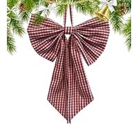 Genérico Christmas Tree Bows - Rustic Holiday Ribbon Decoration, Polyester Fabric Garland Accents, Handcrafted Textured Finish, Ideal for Festival Window Party Home Wedding Wall