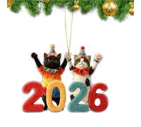 Genérico Christmas Tree Decorations, Decorative Small Kitten Tree Ornaments, 2D Cute Cat 2026 Pendants for Bedroom Kitchen Mantel Door Balcony Hallway Window Truck Vehicle SUV Bag