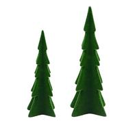 Genérico Christmas Tree Figurine, 2-Pieces Small Winter Christmas Tree, Resin Green Seasonal Party Decoration For Home Office School Apartment Hotel Pantry Living Room Bedroom Study Fireplace