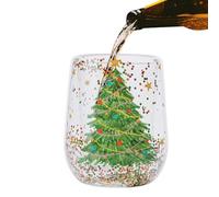 Genérico Christmas Tree Glass Cups, Double Wall Heat Resistant Christmas Mugs Festive Design Long Tail, Transparent Holiday Drinkware Main Feature, Kitchenware Category Usage For Coffee Tea Latte