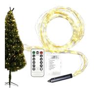 Genérico Christmas Tree Lights - LED Twinkle Battery Operated Wire String Lights with Indoor and Outdoor Décor, Creates Holiday Ambiance for Living Room, Patio, Fence, Walkway, Flexible Copper Wire