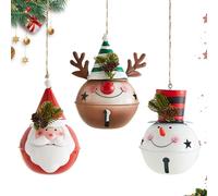 Genérico Christmas Tree Ornaments - 3 Piece Cute Iron Holiday Decoration Set | Santa Elk Snowman Pendant for Wall, Branch, Outdoor, Yard, Holiday, Stocking Stuffers, Rustic Christmas Home Décor