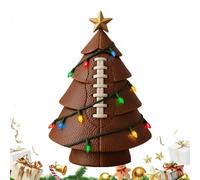 Genérico Christmas Tree Statue - ABS LED Light 18.5x9.06x15.75in | Football Themed Christmas Tree Scene Props Decorative Light Up Ornament Tabletop Display Figure | for Living Room Bedroom Gym