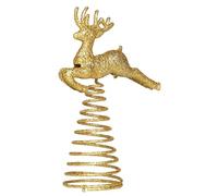 Genérico Christmas Tree Topper, Gold Deer Figurine, Cute Holiday Decor for Tree, Living Room, Bedroom, Mantle, Window, Entryway, Classroom, Farmhouse, , Events
