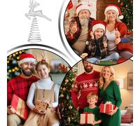 Genérico Christmas Tree Topper, Gold Deer Figurine, Cute Holiday Decoration For Tree, Living Room, Bedroom, Mantle, Window, Entryway, Classroom, Farmhouse, Party, Events