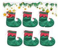 Genérico Christmas Utensil Bag - 6X Christmas Stocking Cutlery Holders | Festive Table Decor | Holiday Dinner Decor Set, Forks and Cutters Organizer, Winter Party Tabletop Accessory, Home Use