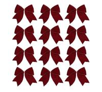 Genérico Christmas Velvet Bows - 6 Inch Retro Holiday Ribbon Decorations | 12 Piece Tree Ornaments Gift Wrapping DIY Crafts Wedding Party Candy Bag Home Décor Accessories Set