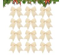 Genérico Christmas Velvet Bows - 6 Inch Retro Holiday Ribbon Decorations | 12 Piece Tree Ornaments Gift Wrapping DIY Crafts Wedding Party Candy Bag Home Décor Accessories Set