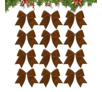 Genérico Christmas Velvet Bows - 6 Inch Retro Holiday Ribbon Decorations | 12 Piece Tree Ornaments Gift Wrapping DIY Crafts Wedding Party Candy Bag Home Décor Accessories Set