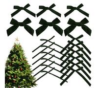 Genérico Christmas Velvet Ribbon Bows - 18 Pieces Festive Tree Decorations Home | Luxury Velvet with Rustic Charm, Party Supplies for Indoor Holiday Display Mantel Staircase Window