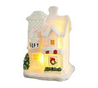 Genérico Christmas Village House, Miniature Christmas Decorations, Resin House Decor, 5.8-8.8cm/2.28-3.46 Led Lighted Miniature Houses for Seasonal Charm, Fairy Garden, Desktop and Holiday