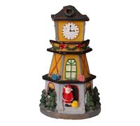 Genérico Christmas Village, Lighted Clock Tower Ornament, Holiday Event Decorations, Festive Decorative House for Study, Bedroom, Living Room, Table Centerpiece, Window Display, 4.53x2.56 Inches