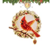 Genérico Christmas Window Light Acrylic LED Hanging Decoration 18cm | 18x18cm Acrylic Christmas Window Light With Button Battery; 130g LED Hanging Decoration For Festive